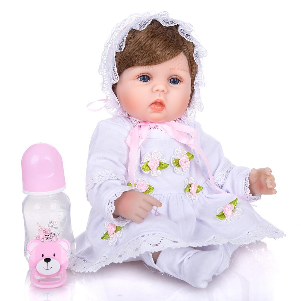 Boneca bebê reborn, de silicone 42cm, com corpo de pano, brinquedo