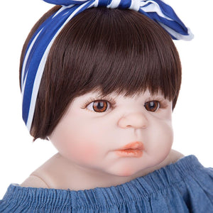 Bebê Rafaela Toda Perua (Bebe Reborn de Silicone) rebornbebe Azuis 50 cm Frete gratis